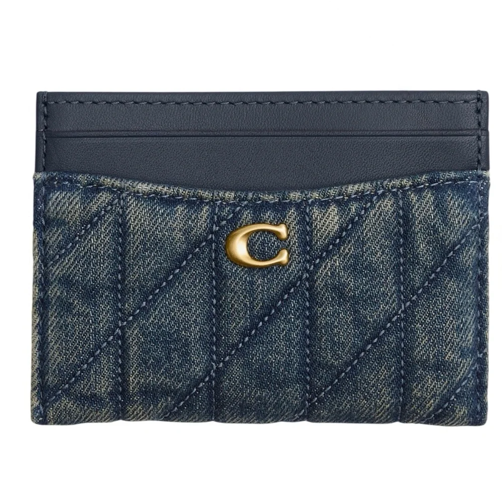 COACH Essential Loved Quilted Denim Card Case